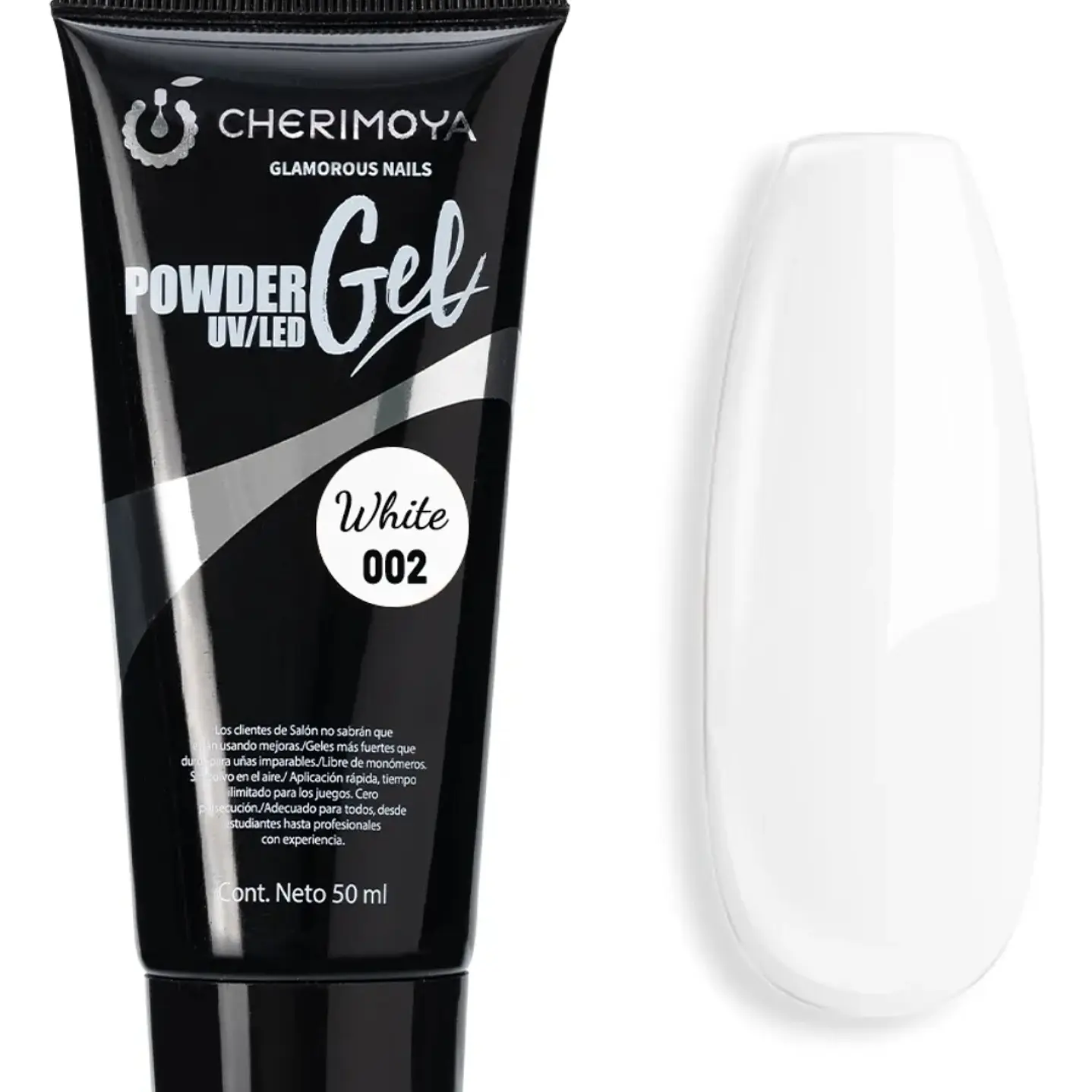 7805250050026.webp Acrilico Polygel white 002 50 ml Cherimoya - Imagen 1