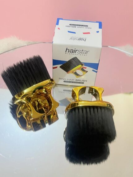 Cepillo Anillo Barbero Mango Dorado