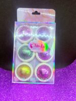 Efecto espejo escarchado  Lilas, fucsia , dorado y verde.  Kit x 6 unidades - Imagen 2